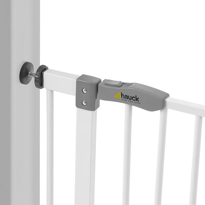 hauck Open N Stop Pressure Fit Baby and Pet Safety Gate, Accommodates 29 to 31" Wide Home Doorway, Stairway, or Hallway, White