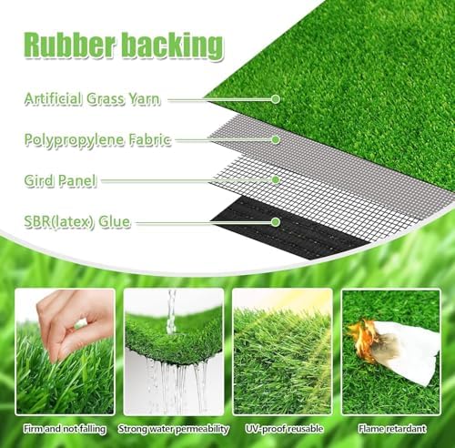 30 x 20 inches 2 Pack Fake Grass Pee for Dogs Artificial Grass Rug Pad for Puppy Potty Washable Grass Mat for Pet Training with Drainage Hole