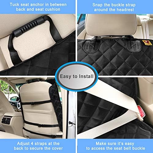 Bark Lover Car Seat Covers Front Seats,Car Seat Protector for Dogs,Scratch-Proof Dog Car Seat Cover,Universal Fit for Cars Trucks SUVs (Black,1 Pack)