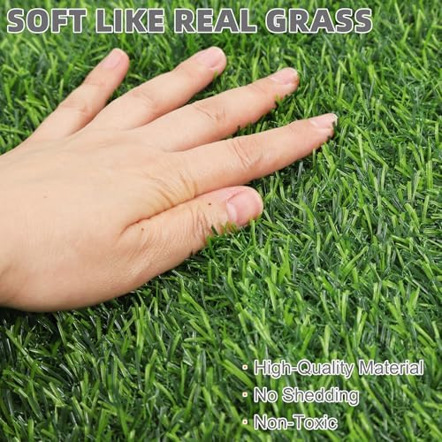 KOOLTAIL Dog Grass Pad with Washable Pee Pads for Puppy Potty Tray,32"*38" Soft Artificial Turf Multipurpose Reusable Grass Patch Pads for Dogs Litter Box, Leakproof for Doggie Training Indoor Outdoor