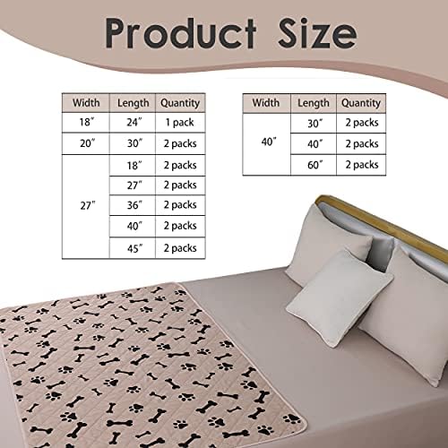 Dog Crate Pee Pads - Wahable Dog Rugs Non-Slip Puppy Pads for Small Dogs, Water Absorb Training Pads (32" x 40", Beige) 2 Packs