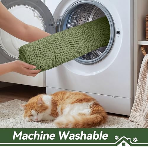 Bcoimo Super Absorbent Cat Door Mat, 24"*17" Anti Slip Mat for Muddy Paws