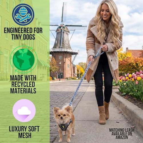 EcoBark Step in Dog Harness Reflective Soft Ultra Padded Mesh Dog Harnesses for XXS, XS, Small, and Medium Dogs Eco-Friendly Comfort Secure Halter No Pull Adjustable Pet Vest
