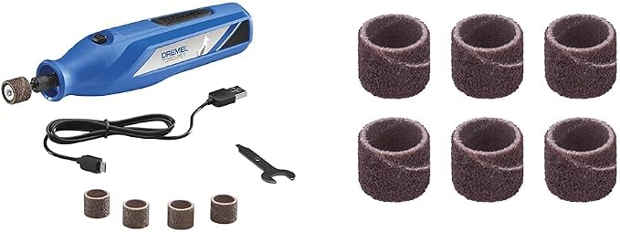 Dremel 7350-PET 4V Pet & Dog Nail Grinder, Professional Pet Grooming Kit - Works on Large, Medium, Small Dogs & Cats & 408 1/2-Inch Sander Bands, Coarse, 6 Pack, Purple