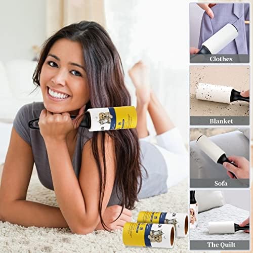 WulaWindy Lint Roller Pet Hair Remover - Extra Sticky Lint Remover Rollers for Clothes Sofa Carpet Pet Hair Dirt Removal - 8 Pack Refills