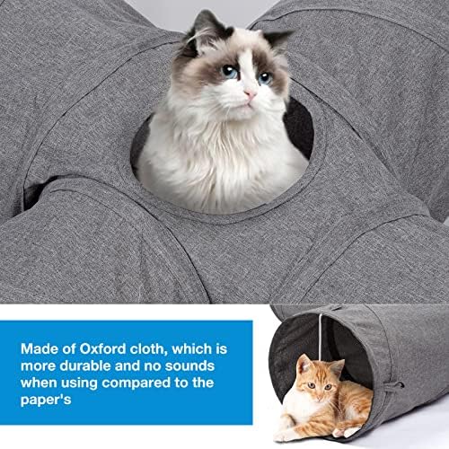 Ownpets S-Shape Cat Tunnel Toy 48"L x 10"D, for Cats, Puppies & Small Pets