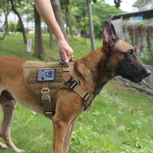 ICEFANG Tactical Dog Harness for Large Dogs,Reflective No Pull Dog Vest