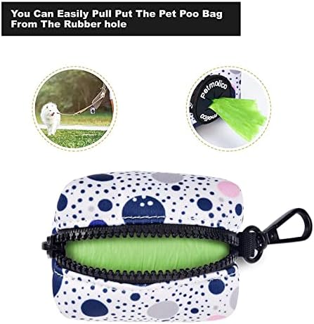 Petmolico Dog Poop Bag Holder Dispenser 2 Pack, Blue Dots