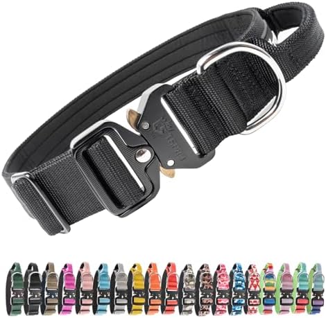 TSPRO Tactical Dog Collar, Heavy Duty Quick Release Metal Buckle and Handle