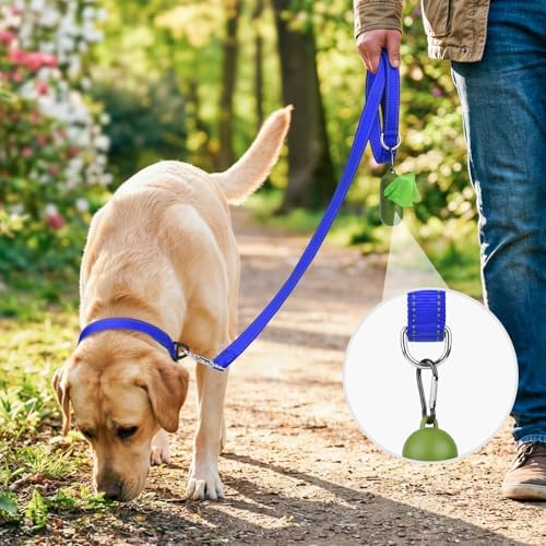 Joytale Reflective Dog Leash for Small Dogs, 4 FT x 3/4", Navy Blue