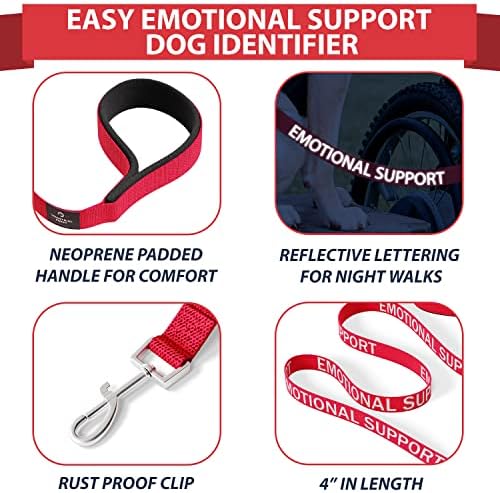 Industrial Puppy Emotional Support Vest Harness, XS 16.5-21.5 in, Red