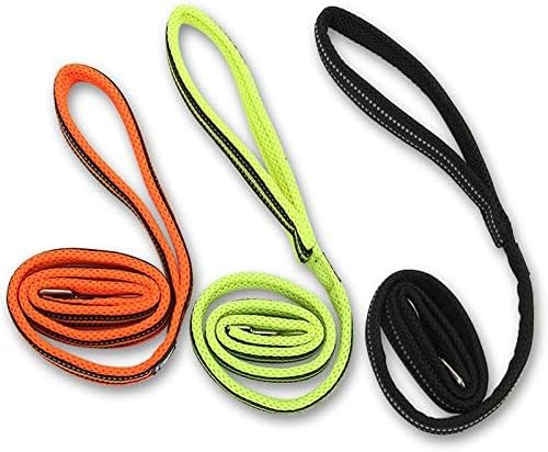 Creation Core Reflective Dog Leash Durable Padded Pet Leash Strap for Puppy Pet Leash Rope, Orange 6.5Ft Long 0.8" Wide