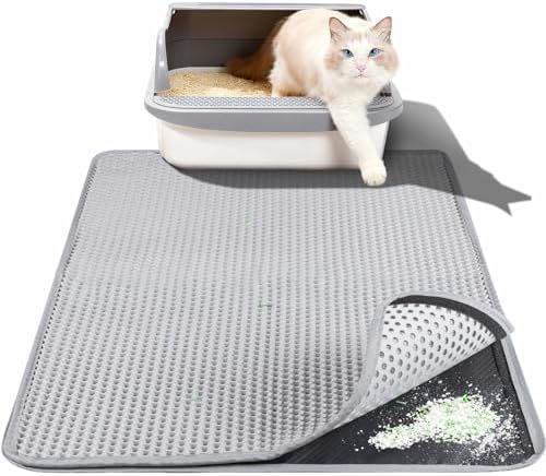Large Cat Litter Box Mat for Cats, Double Layer Cat Litter Trapping Mats