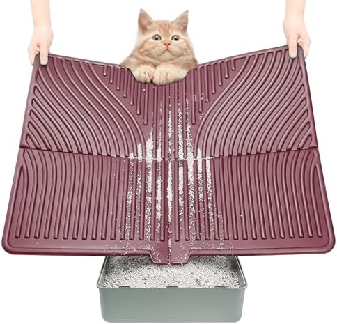 UPSKY Large Cat Litter Mat 31" x 24 Waterproof and Washable, Soft on Paws