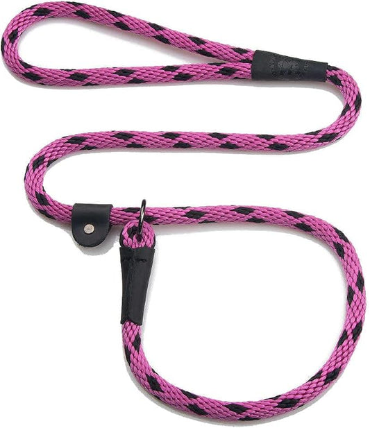 Mendota Pet Slip Leash - Dog Lead and Collar Combo - Made in The USA - Black Ice Raspberry, 1/2 in x 6 ft - for Large Breeds