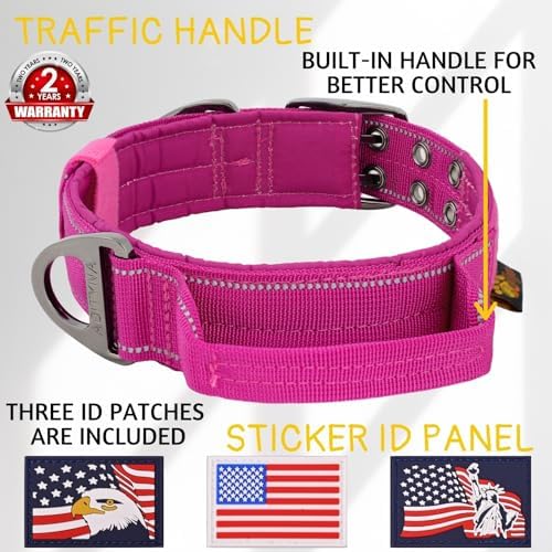 ADITYNA Heavy Duty Dog Collar for Large Dogs with Traffic Handle