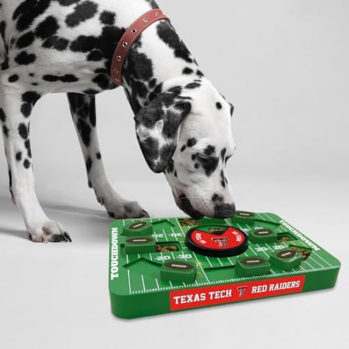 Pets First NCAA Texas TECH Large Puzzle Toy - Interactive Dog Treat and Slow Feeding Toy