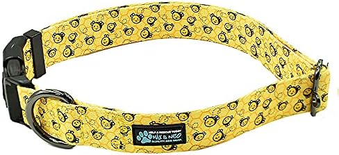 Max and Neo Patterned NEO Dog Collar - We Donate a Collar to a Dog Rescue for Every Collar Sold (Small, Bees)