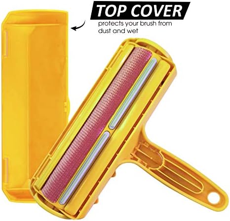 Pet Hair Remover Roller - Lint Roller for pet Hair - Self Cleaning Dog & Cat Hair Remover - Remove Dog, Cat Hair from Furniture, Carpets, Bedding, Clothing and More. Orange