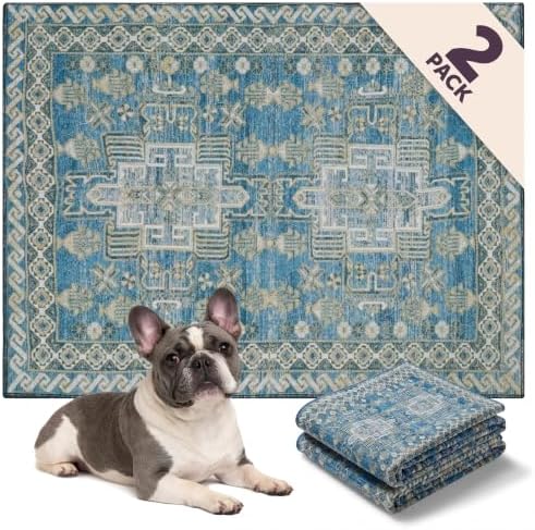 Lovewag Reusable Washable Dog Pee Pads, Blue Mesa 28x41, 2 Pack