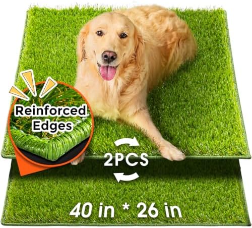 Hompet Artificial Grass for Dogs, 40"x26", Professional Dog Grass Mat, Easy to Clean with Drainage Holes, Potty Training Pad and Replacement Fake Grass Turf, Outdoor Rug Patio Lawn Decoration
