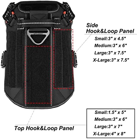 ICEFANG Tactical Dog Harness for Medium Dogs,Full Metal Buckles Dog Vest