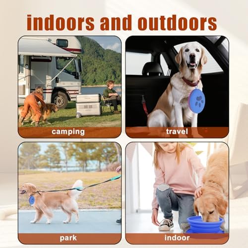2-in-1 Collapsible Dog Travel Bowl Portable Silicone Carabiner