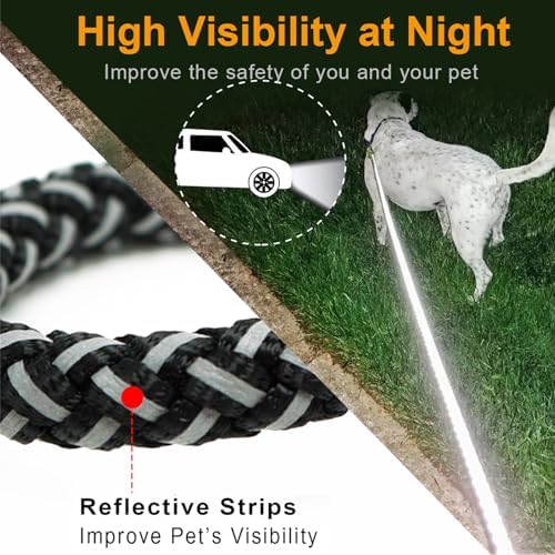 Reflective Dog Leash 2/3/4/6/10ft Braided 1/2" Strong Nylon Rope