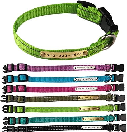 SINYUDUN Personalized Reflective Dog Collars with Customized ID Tags