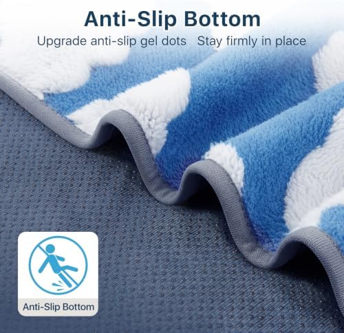 LOOBANI 4 Pack Washable Pee Pads for Dogs, Floor, 30"x34",Blue