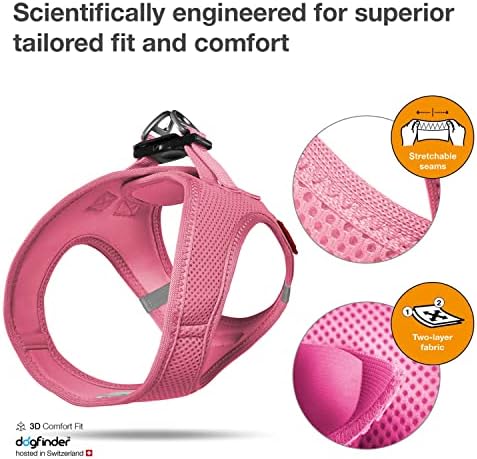 Curli Vest Harness Air-Mesh Dog Harness Pet Vest No-Pull Step-in Harness with Padded Vest Pink 2XS