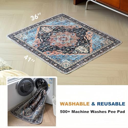 Non-Slip Washable Pee Pads for Dogs, 2 Pack Super Absorbent and Leak-Proof Reusable Puppy Pads, Pet Training Pads Protect Against Urine Leakage, Soft, Quick-Dry(36x41In)