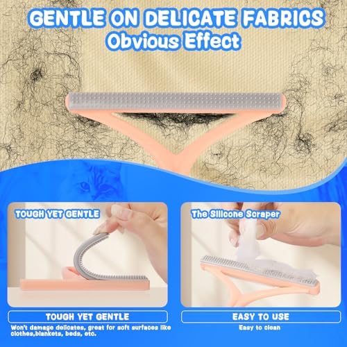 Pet Hair Removal Tool: Dog Cat Hair Remover - Reusable Pet HairRemover with Laundry Pet Hair Catcher - Portable Carpet Rake ScrapeRemoval Tool for Rugs Car Mats Couch Furniture