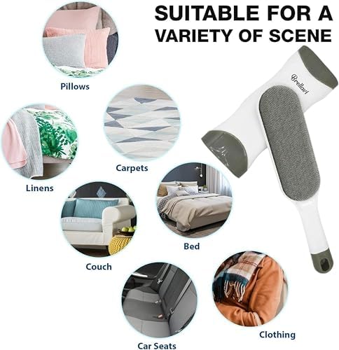 Pet Hair Remover: Reusable Dog Cat Lint Brush for Couch Furniture - 2 Pack