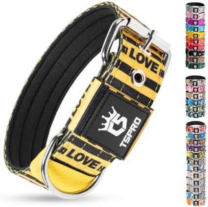 TSPRO Heavy Duty Thick Dog Collar with Metal Buckle for Large Dogs