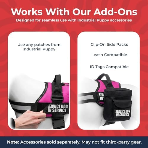 Industrial Puppy Service Dog in Training Vest Harness, Medium 30-39 in Pink