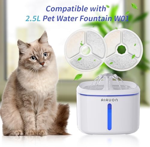 Cat Water Fountain Filter Replacement: 8Packs Cat Fountain Filter-Suitable for AIAUON 84oz/2.5L Pet Cat Fountain W01