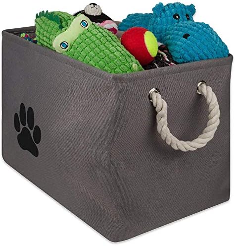 Bone Dry Pet Storage Collection Collapsible Bin, Small Rectangle, Gray
