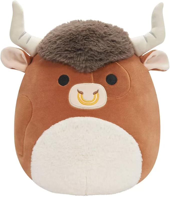 Squishmallow Official Kellytoy Collectible Plush Farm Squad Squishy Soft Animals Cows Pigs Chickens (Brown/White, Shep Bull, 11 Inch)