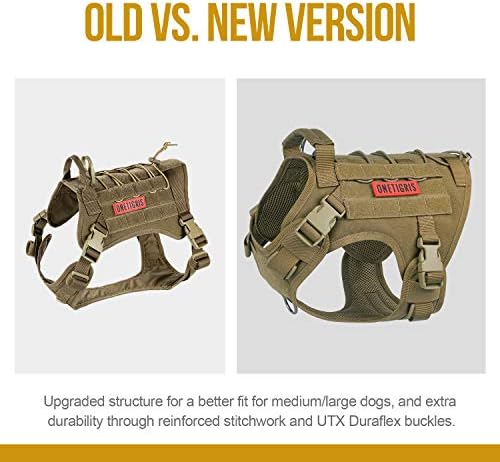 OneTigris Tactical Dog Harness No-Pull Service Vest for Medium Large Dogs