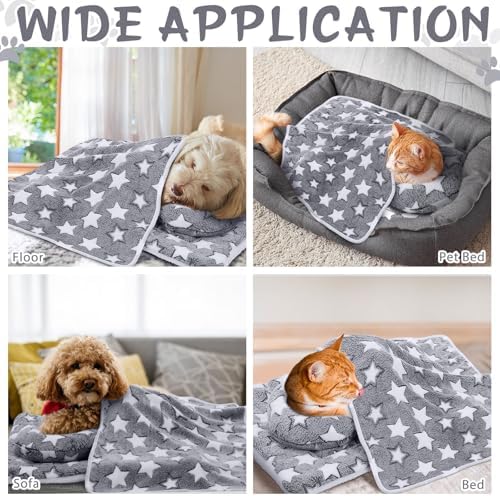 Namalu Pet Bed Mats with Puppy Dog Blankets and Pillows for Cats Puppy Bed Warm Sleep Mat Fleece Blanket Fluffy Pet Calming Toy Half Donut U Shaped Neck Pillow for Small Dogs and Cats
