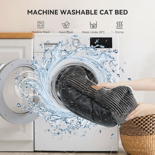 Zerbuger 20in Dark Grey Rectangle Cat Dog Bed Machine Washable Sofa
