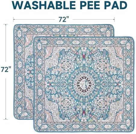 Washable Pee Pads for Dogs, Puppy Pads with Pheromones, 2026 Upgraded PuppyPad 72"x72" Waterproof Non-Slip Reusable Puppy Pad with Fast Absorbent,Leakproof Whelping Pads for Pet Housebreaking