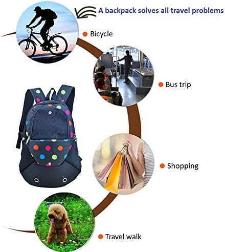 ETOPARS Carrier Backpack for Cats and Small Dogs, Dog Bag Travel Carrier with Mesh Window for Walking Hiking Bike Camping Outdoor, Holds Dogs up to 4 kg