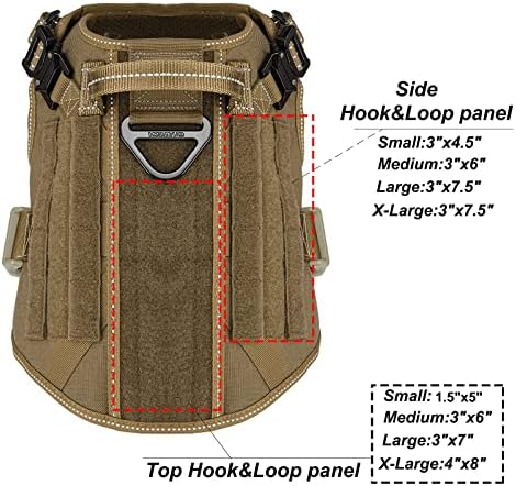 ICEFANG Tactical Dog Harness for Medium Dogs,Reflective No Pull Dog Vest