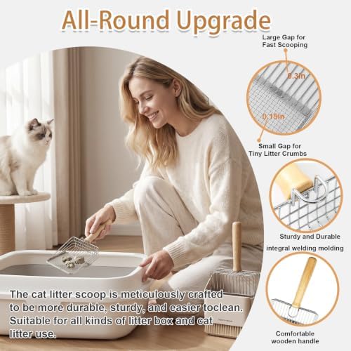 4 Pack Cat Litter Scoop Set，Cat Litter Scooper with Holder
