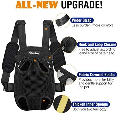 Pawaboo Dog Backpack Carrier, Front Chest Carrier for Small Dogs