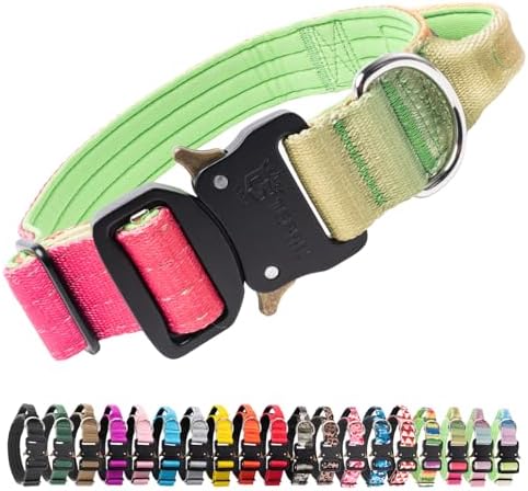 TSPRO Tactical Dog Collar, Heavy Duty Quick Release Metal Buckle and Handle