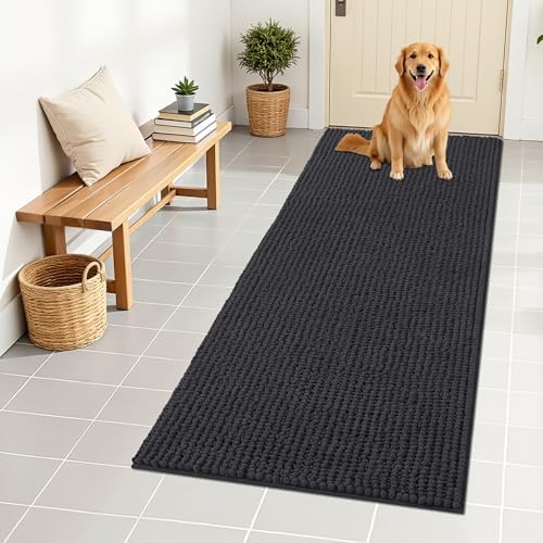 OLANLY Dog Door Mat for Muddy Paws 59x24, Extra Absorbent Chenille Mud Mat