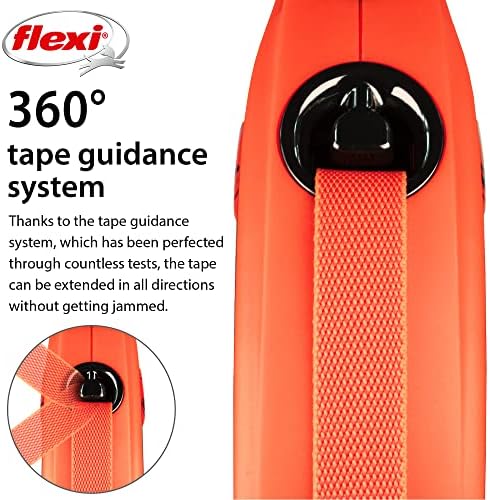 FLEXI® Xtreme Tape Retractable Dog Leash, Large, 26 ft - Orange/Black